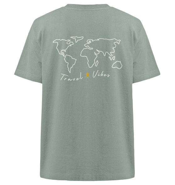 Fernweh Shirt TRAVEL VIBES, Weltenbummler T-Shirt - Heavy Oversized Organic Shirt
