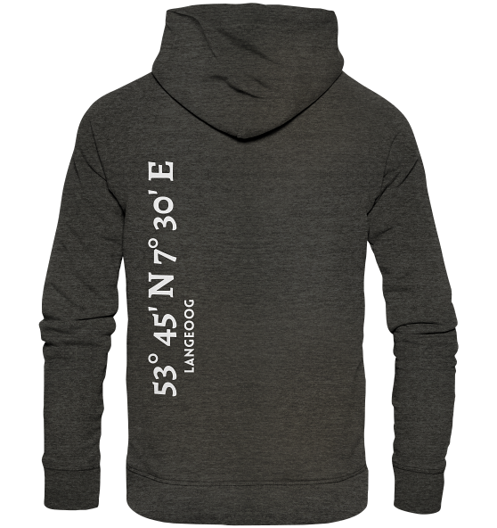Langeoog Hoodie mit Koordinaten - Organic Hoodie