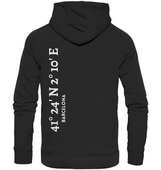 Barcelona Hoodie mit Koordinaten - Organic Hoodie