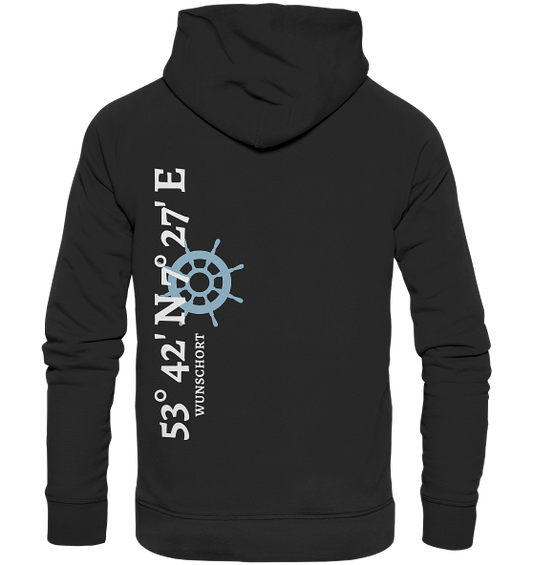 Personalisierter Koordinaten Hoodie MEERcoordinates - Organic Hoodie