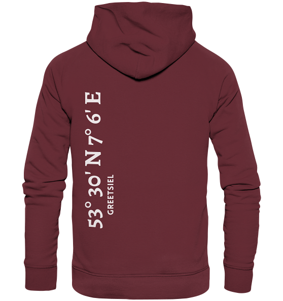 Greetsiel Hoodie mit Koordinaten - Organic Unisex Hoodie