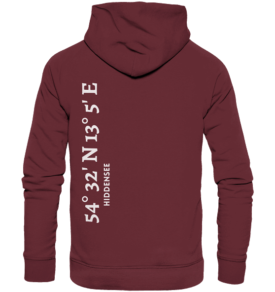 Hiddensee Koordinaten - Organic Basic Hoodie unisex, adult - MEERcoordinates