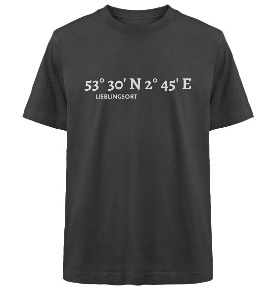 personalisierbares Koordinaten Oversize Shirt WELTVERLIEBT