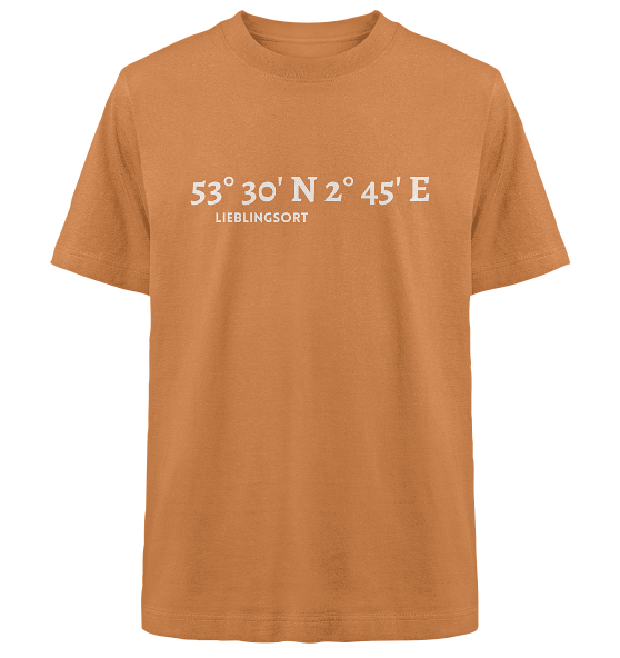 personalisierbares Koordinaten Oversize Shirt WELTVERLIEBT
