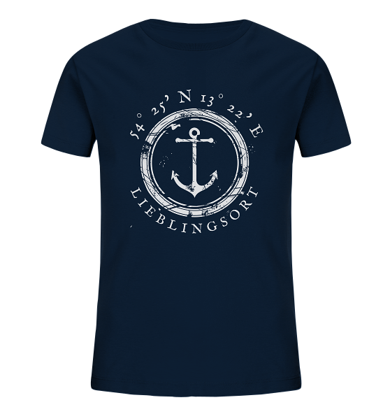personalisierbares Koordinaten T-Shirt MEERVERLIEBT 2.0 - Kids Organic Shirt