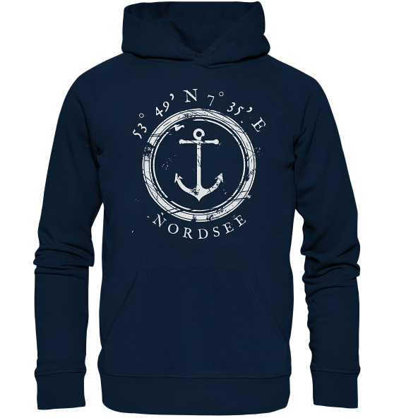 Koordinaten Hoodie MEERTRÄUMER NORDSEE - Organic Hoodie navy