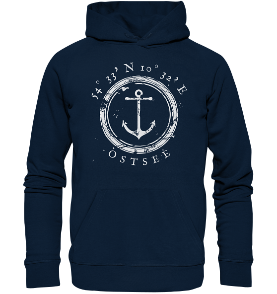 Koordinaten Hoodie MEERTRÄUMER OSTSEE - Organic Hoodie navy