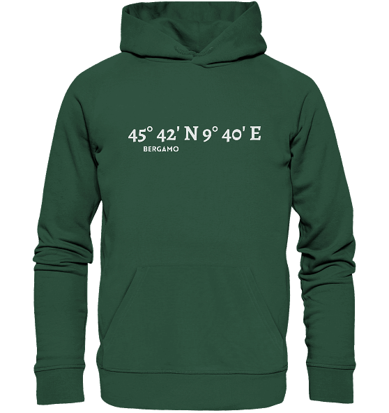 Bergamo Koordinaten - Organic Unisex Hoodie - MEERcoordinates