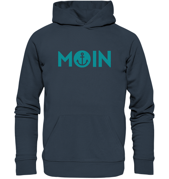 Hoodie 'MOIN' mit Anker - Organic Hoodie navy