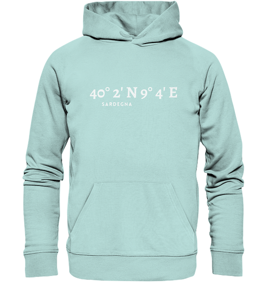 Sardinien Hoodie mit Koordinaten - Organic Unisex Hoodie