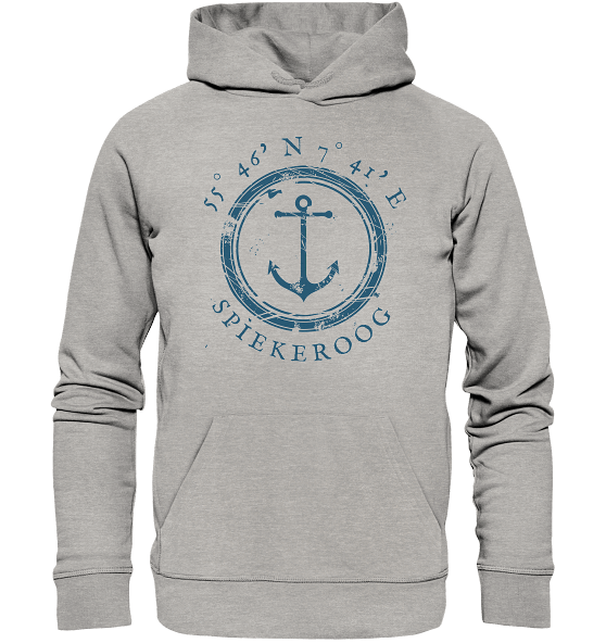 Spiekeroog Hoodie mit Koordinaten Anker - MEERcoordinates