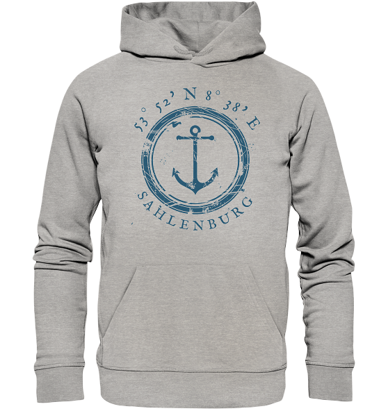Sahlenburg Hoodie mit Anker - Organic Koordinaten Hoodie