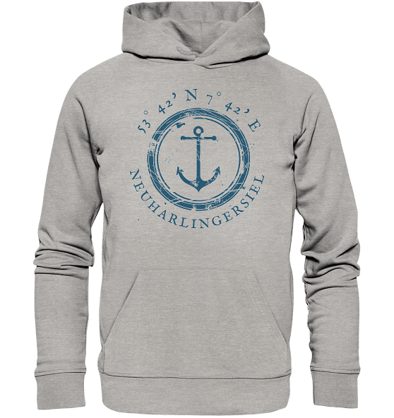 Neuharlingersiel Koordinaten Anker - Organic Basic Hoodie - MEERcoordinates