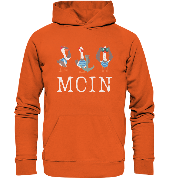 Hoodie 'MOIN' mit Anker - Organic Hoodie orange