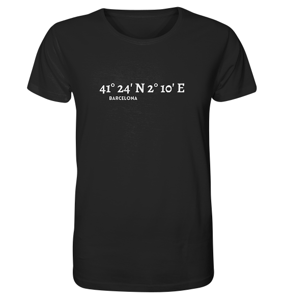 Barcelona T-Shirt mit Koordinaten - Organic Shirt