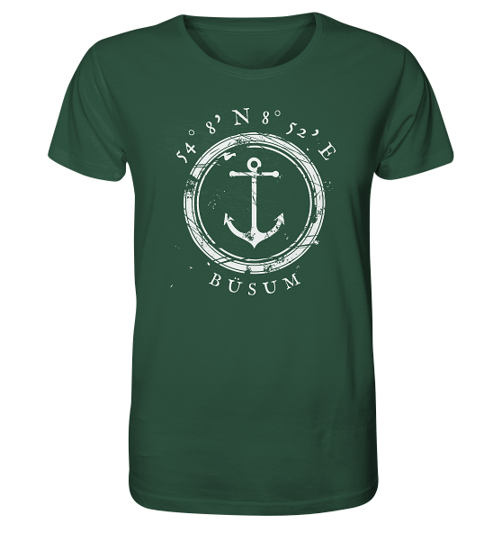 Büsum T-Shirt mit Anker, maritimes Koordinaten Shirt - Organic Shirt