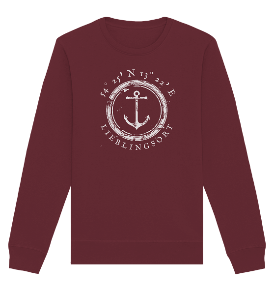 personalisierbarer Koordinaten Sweater MEERVERLIEBT 2.0 - Organic Unisex Sweatshirt