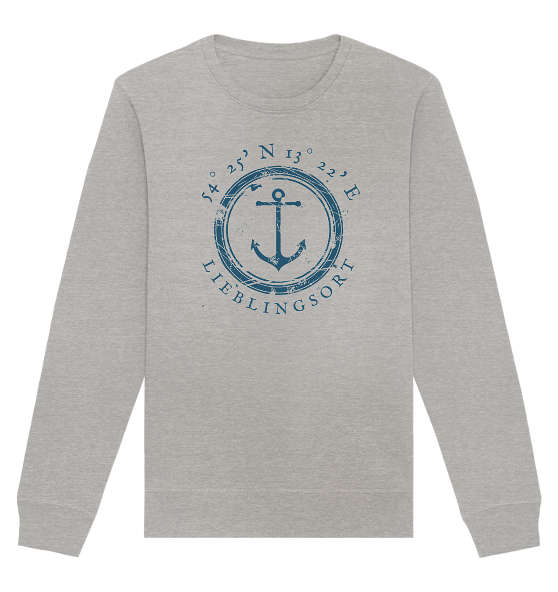 personalisierbares Sweatshirt MEERTRÄUMER - Organic Koordinaten Sweatshirt