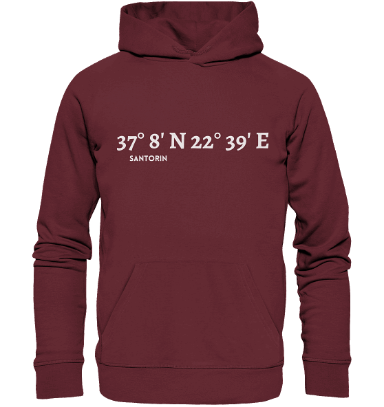 Santorin Koordinaten - Organic Hoodie unisex, adult