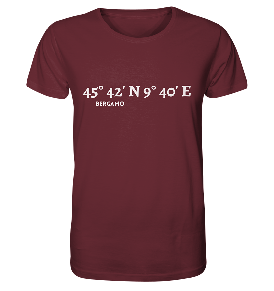 Bergamo T-Shirt mit Koordinaten - Organic Shirt - MEERcoordinates