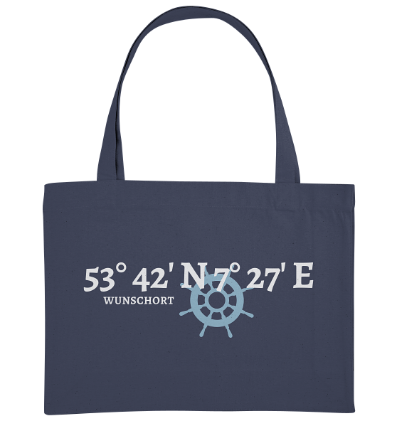 Personalisierbare Koordinaten Strandtasche MEERcoordinates - Organic Shopping-Bag
