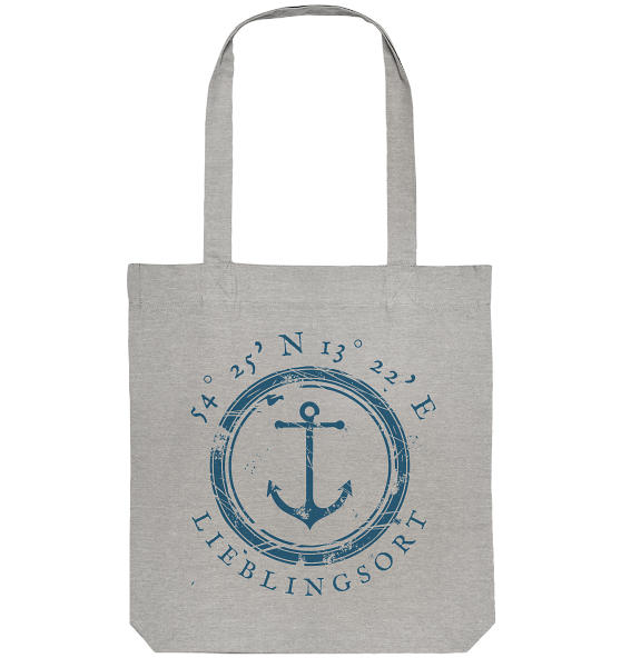 Koordinaten Tasche MEERTRÄUMER – Personalisierbar mit Wunschort - Organic Tote-Bag