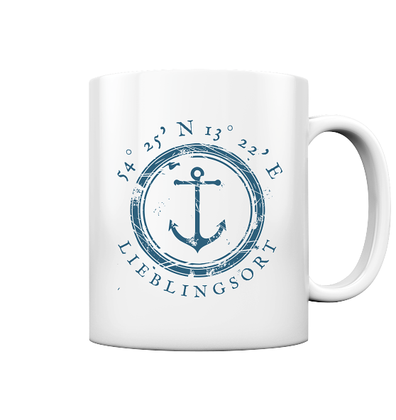 Kaffeebecher MEERTRÄUMER – Deine personalisierte maritime Tasse mit Koordinaten