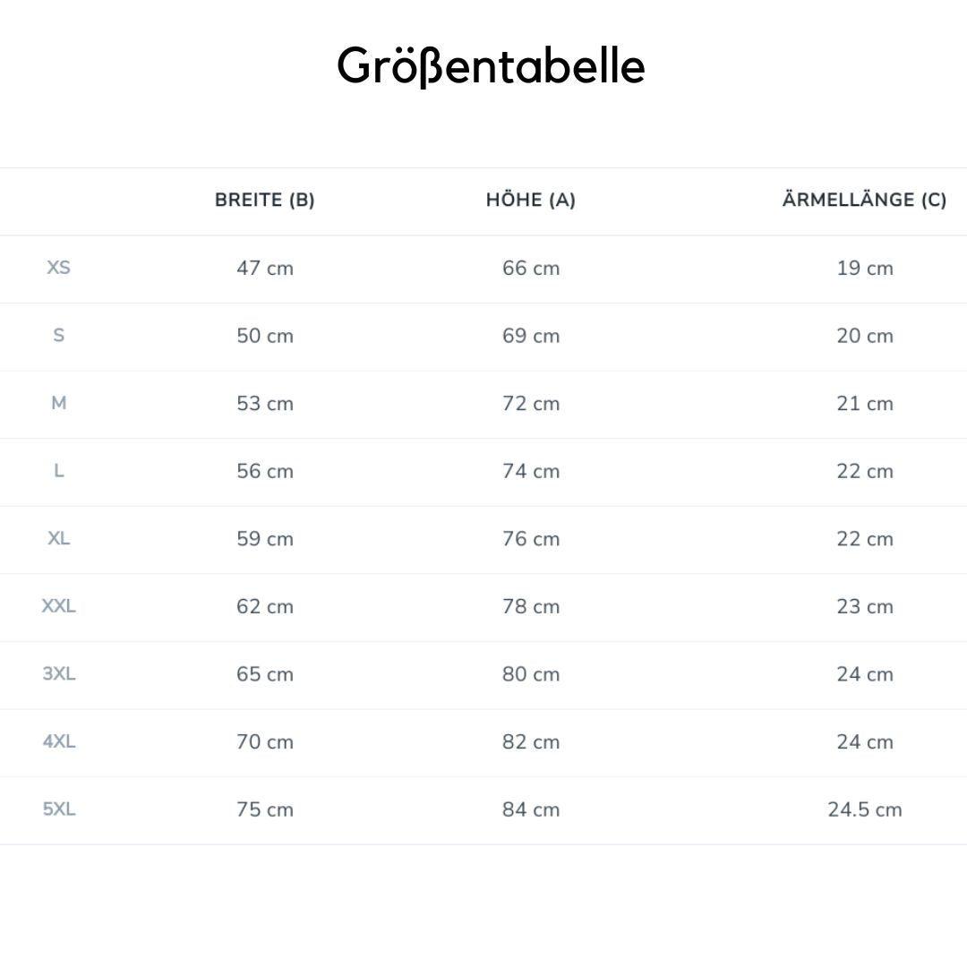 Größentabelle Meercoordinates T-Shirt