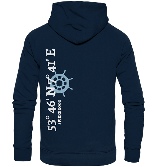 Spiekeroog Hoodie mit Koordinaten - Organic Hoodie