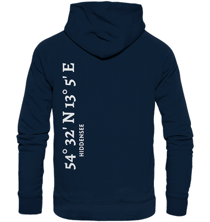 Hiddensee Koordinaten - Organic Basic Hoodie unisex, adult - MEERcoordinates