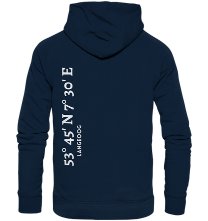Langeoog Hoodie mit Koordinaten - Organic Hoodie von Meercoordinates