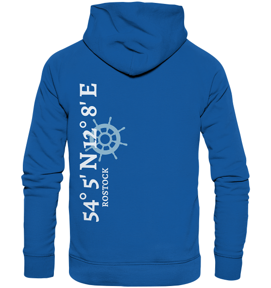 Rostock Hoodie mit Koordinaten - Organic Hoodie von Meercoordinates
