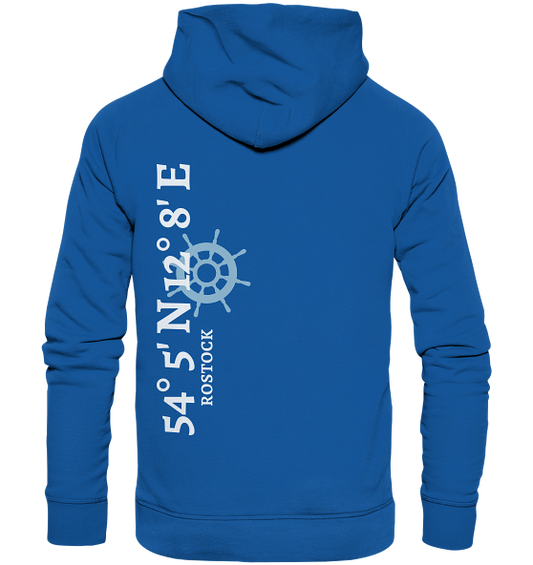 Rostock Hoodie mit Koordinaten - Organic Hoodie von Meercoordinates
