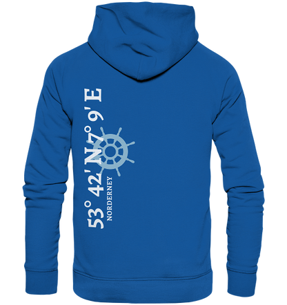 Norderney Hoodie mit Koordinaten - Organic Hoodie