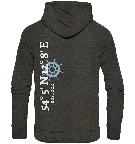 Rostock Hoodie mit Koordinaten - Organic Hoodie