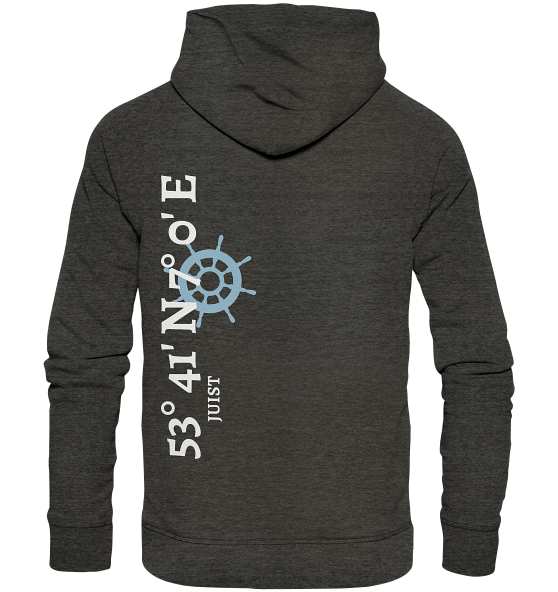 Juist Hoodie mit Koordinaten - Organic Hoodie