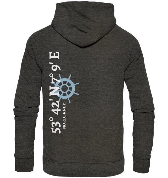 Norderney Hoodie mit Koordinaten - Organic Hoodie