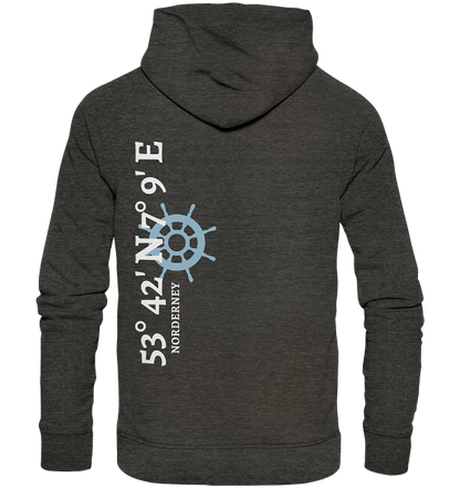 Norderney Hoodie mit Koordinaten - Organic Hoodie
