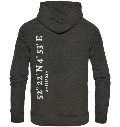 Amsterdam Hoodie mit Koordinaten - Organic Hoodie