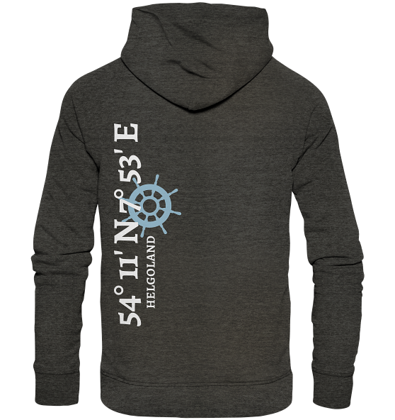 Helgoland Hoodie mit Koordinaten - Organic Hoodie