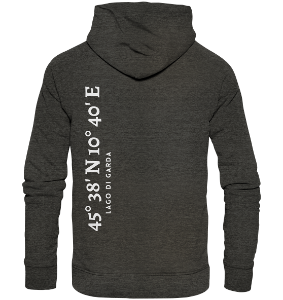 Gardasee Hoodie mit Koordinaten - Organic Koordinaten Hoodie