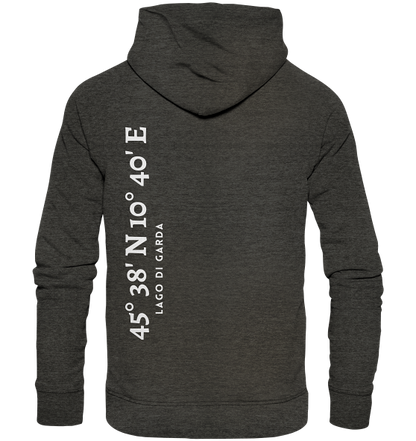 Gardasee Hoodie mit Koordinaten - Organic Koordinaten Hoodie
