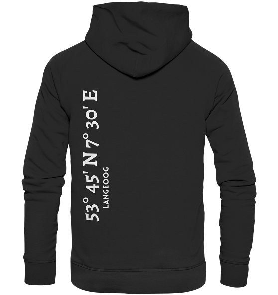Langeoog Hoodie mit Koordinaten - Organic Hoodie