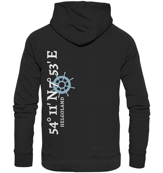 Helgoland Hoodie mit Koordinaten - Organic Hoodie