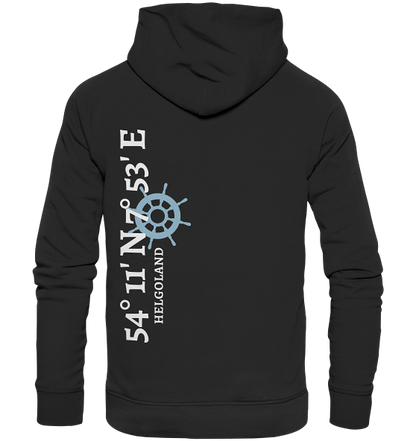 Helgoland Hoodie mit Koordinaten - Organic Hoodie