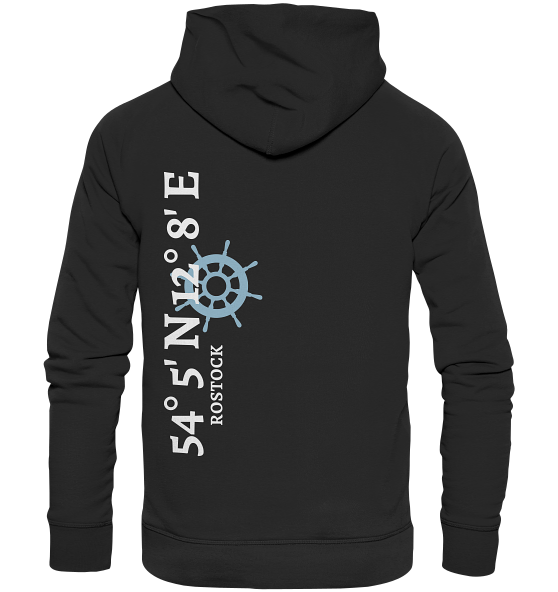 Rostock Hoodie mit Koordinaten - Organic Hoodie
