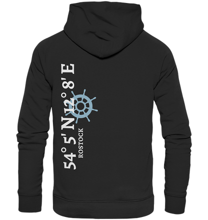 Rostock Hoodie mit Koordinaten - Organic Hoodie
