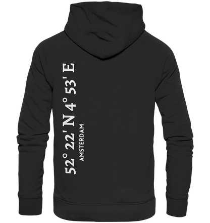 Amsterdam Hoodie mit Koordinaten - Organic Hoodie