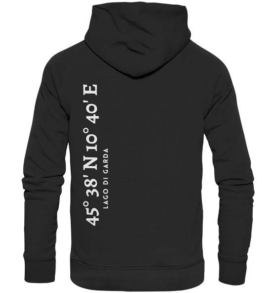 Gardasee Hoodie mit Koordinaten - Organic Koordinaten Hoodie