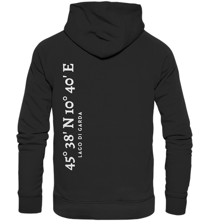 Gardasee Hoodie mit Koordinaten - Organic Koordinaten Hoodie
